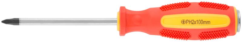 отвертка ударная crv сталь шестигранное сквозное жало с бойком прорезиненная ручка 6х100мм ph2 курс 55603 от BTSprom.by