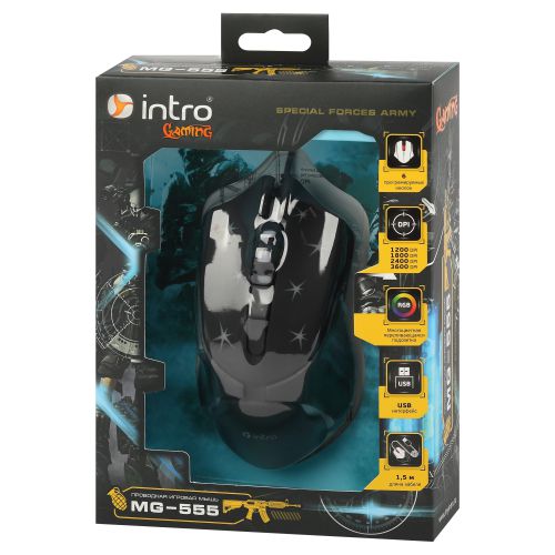  Мышь MG555 игровая проводная 800-3600dpi черн. Intro Б0060197 фото в каталоге от BTSprom.by