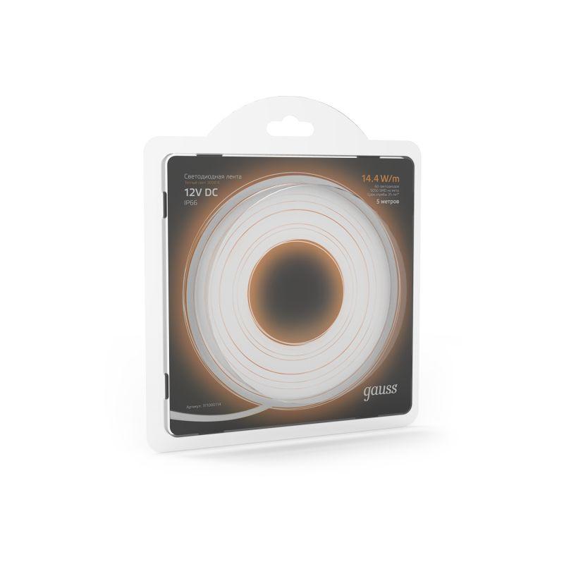  Лента светодиодная Black 5050/60-SMD 14.4Вт/м 3000К тепл. бел. IP66 660лм/м 12В (блист.5м) GAUSS 311000114 фото в каталоге от BTSprom.by