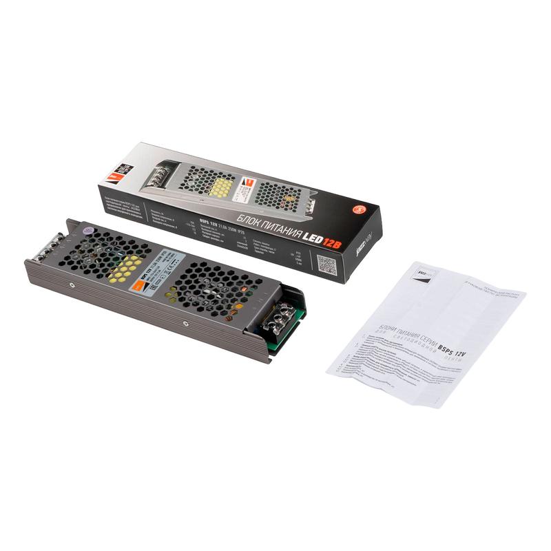  Блок питания для светодиодной ленты 250Вт 21А 12В IP20 BSPS метал. JazzWay 1001238A фото в каталоге от BTSprom.by