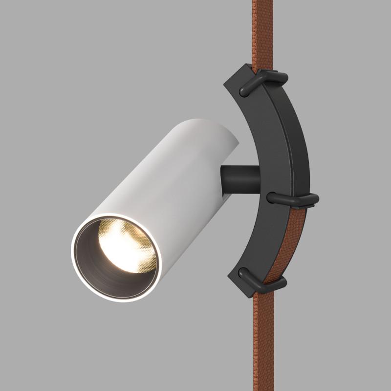 светильник поворотный для трека-ремня belty spot со светодиодом d35хl126.5мм 48в dc 7вт ra90 30град. 3000к ip20 бел. с черн. алюм. denkirs dk5547-bw+bk от BTSprom.by