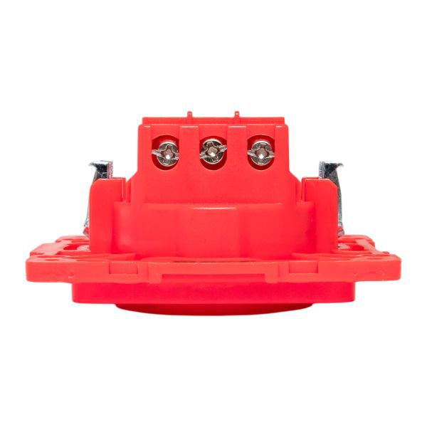  Розетка 1-м СП Стокгольм 16А с заземл. защ. шторки винтов. клеммы механизм красн. EKF EYR16-028-30 фото в каталоге от BTSprom.by