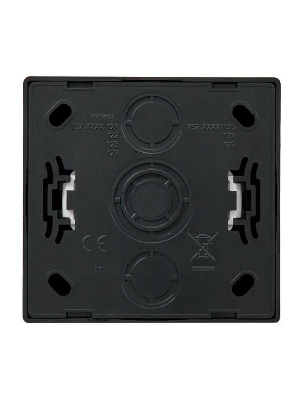  Розетка 1-м ОП LETO с заземл. ПБТ черн. бархат LEZARD 752-4200-122B фото в каталоге от BTSprom.by