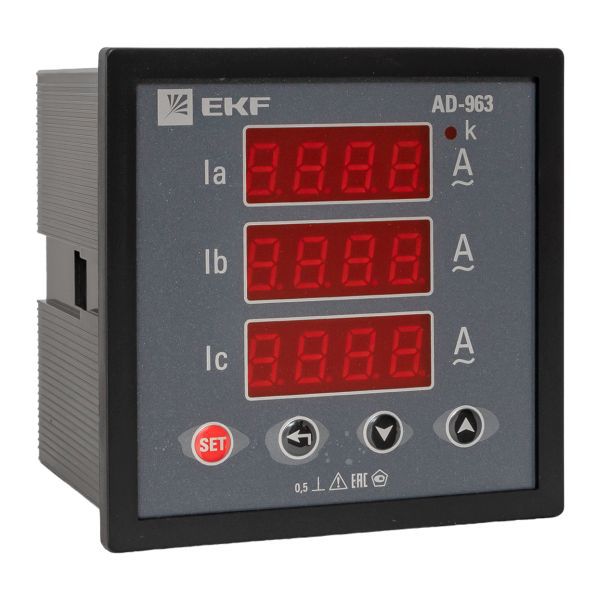 амперметр цифровой ad-963 3ф на панель 96х96 ekf ad-963 от BTSprom.by