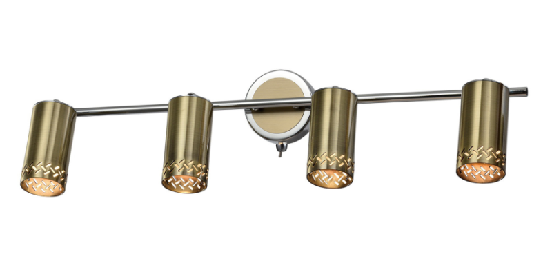 светильник настенно-потолочный спот alosia 7019-704 4хgu10 25вт поворотный с выключателем rivoli б0051224 от BTSprom.by