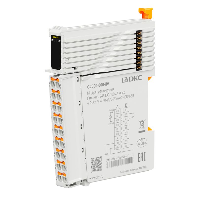 модуль расширения c2000 4 ao - iv 4-20ма/0-20ма/±10а/1-5в dkc c2000-0004iv от BTSprom.by