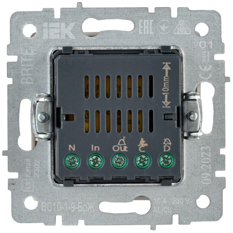  Кнопка звонка BRITE 10А ВС10-1-9-БрЖ для отелей с индик. механизм жемчуж. IEK BR-V14-2-10-K36 фото в каталоге от BTSprom.by