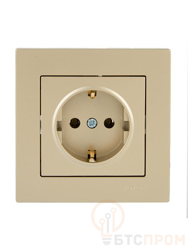 Розетка VESNA с заземл. ПБТ зол. LEZARD 742-3688-122B фото в каталоге от BTSprom.by  Розетка VESNA с заземл. ПБТ зол. LEZARD 742-3688-122B фото в каталоге от BTSprom.by