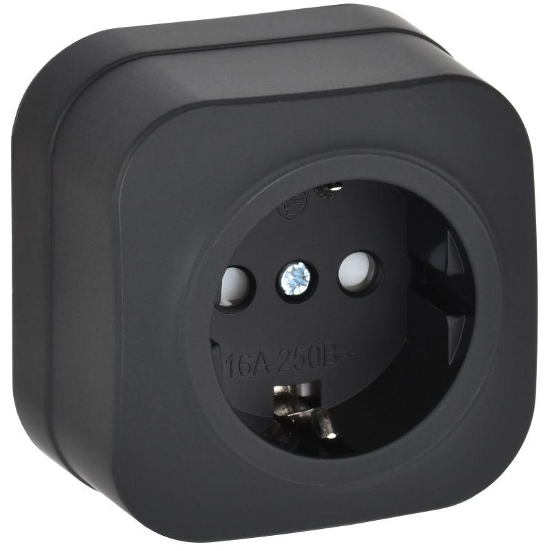 розетка оп glory рсш20-3-хчм 16а с заземл. защ. шторки черн. матов. iek erh14-k02m-16 от BTSprom.by