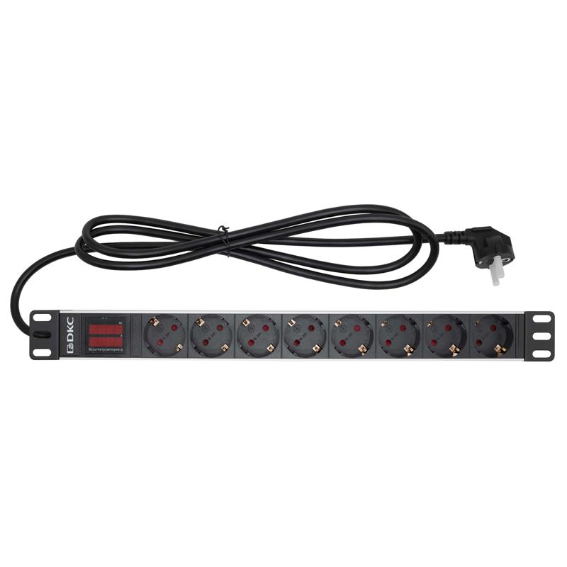 блок распределения питания 8-м 16а schuko вх. разъем schuko для 19дюйм шкафов защита от перенапряж. с индикатором сети dkc r519sh8cd от BTSprom.by