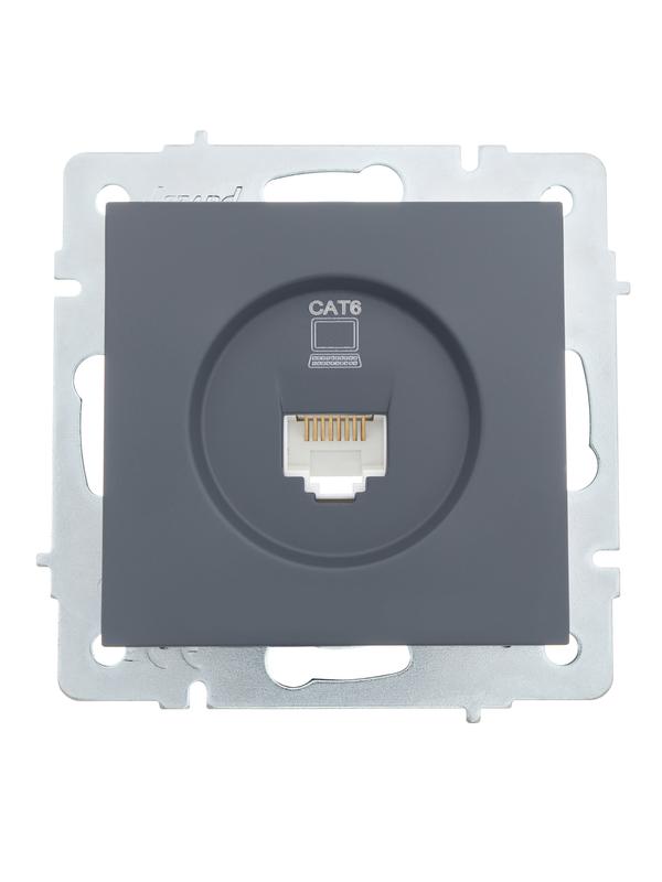 розетка компьютерная 1-м сп vesna механизм графит lezard 742-3488-140 от BTSprom.by