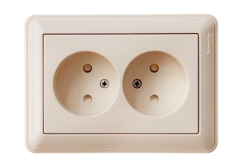 розетка 2-м сп w59 16а ip20 без заземл. защ. шторки сл. кость se rs16-254-28 от BTSprom.by