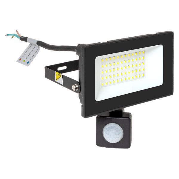  Прожектор светодиодный СДО-3004 50Вт 6500К IP54 с инфракрасным датчиком движения EKF FLL-3004-50D-6500 фото в каталоге от BTSprom.by