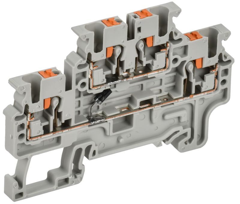 колодка клеммная armafix cpdl2.5(e)d1 двухуровневая с встроен. диодом iek af-ct23-07-22-k03-002 от BTSprom.by