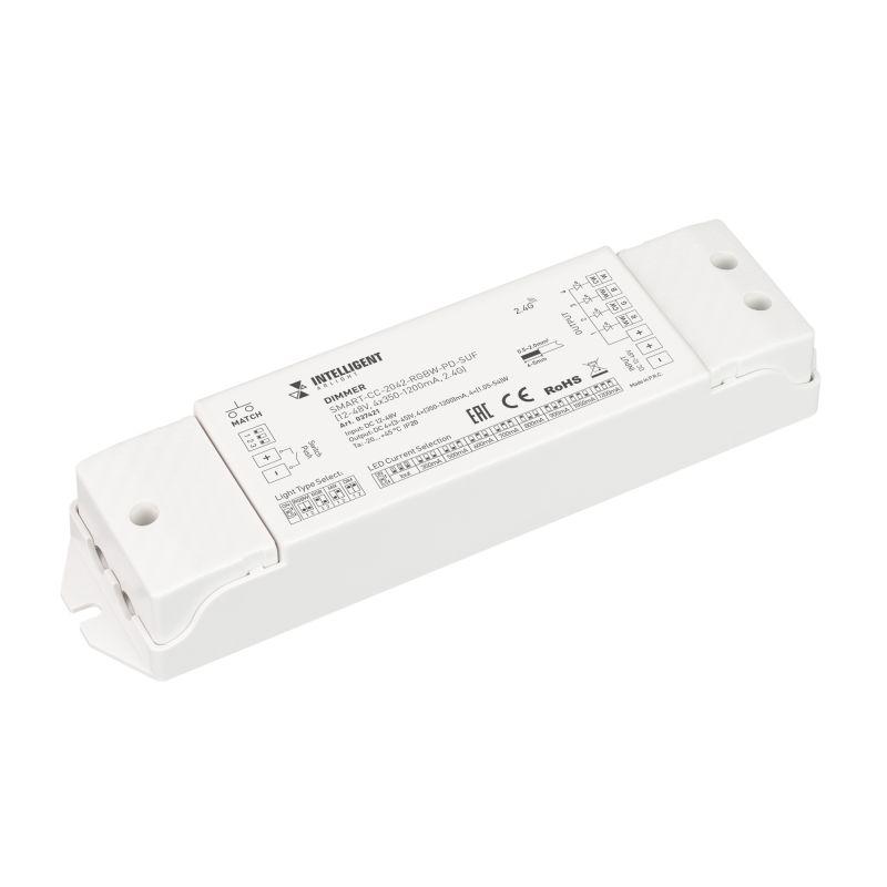 диммер smart-cc-2042-rgbw-pd-suf (12-48в 4х350-1200ма 2.4g) ip20 пластик intelligent arlight 037421 от BTSprom.by