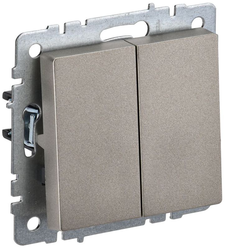 выключатель 2-кл. сп brite вс10-2-0-брш 10а механизм шампань iek br-v20-0-10-k37 от BTSprom.by