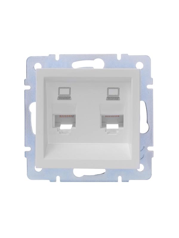  Розетка компьютерная 2-м СП Vesna механизм бел. LEZARD 742-0288-141 фото в каталоге от BTSprom.by