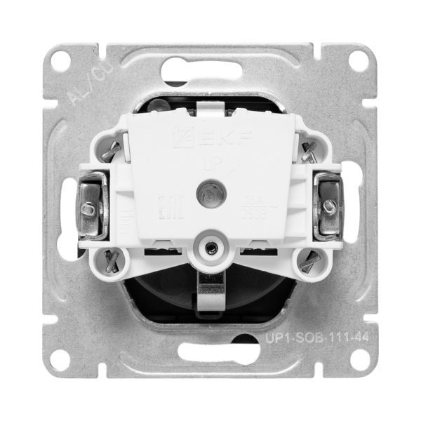  Розетка СП Эпика 16А IP44 с заземл. защ. шторки с крышкой механизм черн. EKF UP1-SOB-111-44 фото в каталоге от BTSprom.by