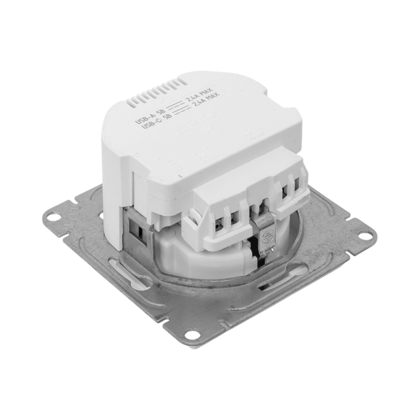  Розетка СП Эпика 16А с 2 USB-A+С с заземл. защ. шторки механизм бел. EKF UP1-SOW-111-USBA+USBC фото в каталоге от BTSprom.by