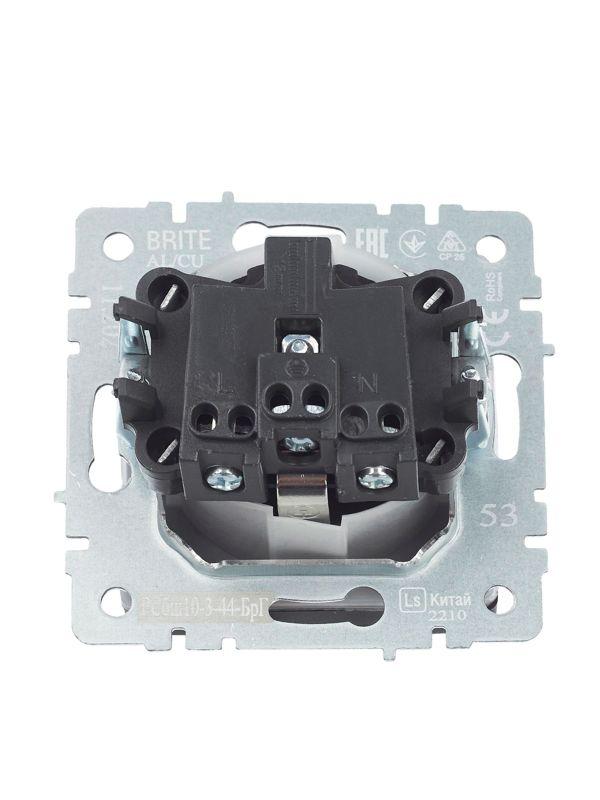  Розетка BRITE РСбш10-3-44-БрГ 16А IP44 с заземл. защ. шторки с крышкой механизм графит IEK BR-R16-16-44-K53 фото в каталоге от BTSprom.by