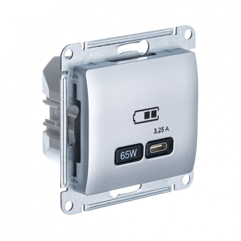 розетка usb glossa тип c 65вт qc pd высокоскор. зу механизм алюм. se gsl000327 от BTSprom.by