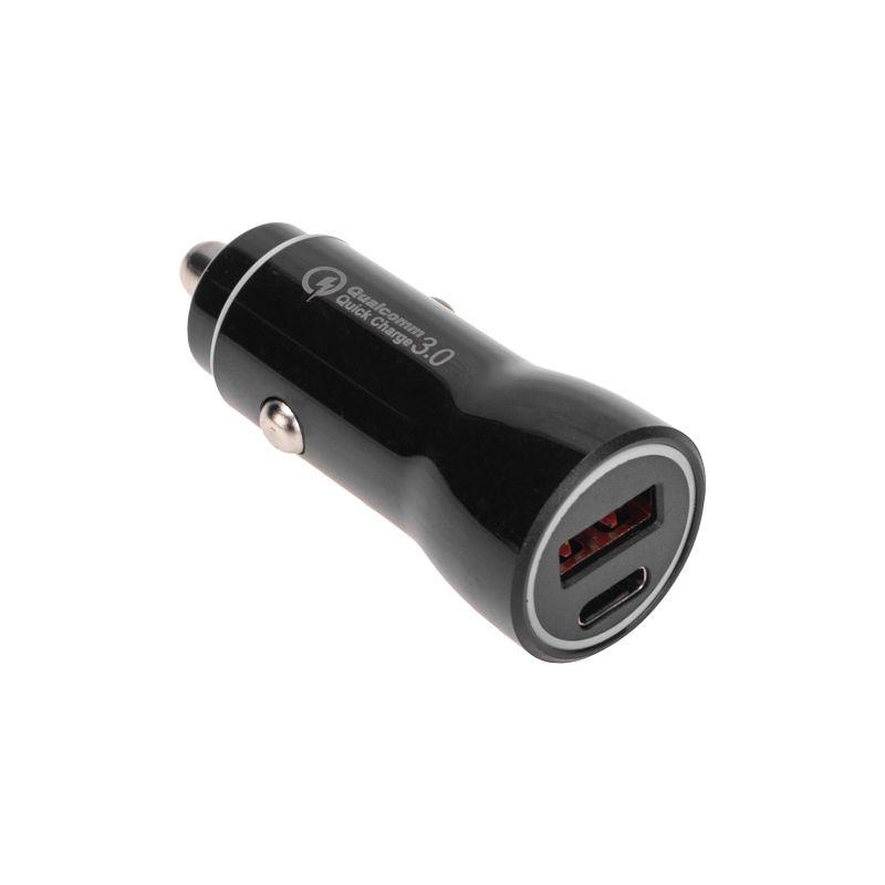 автозарядка в прикуриватель азу usb-a (qc 3.0)+usb-c (pd) 38вт черн. rexant 18-1200 от BTSprom.by