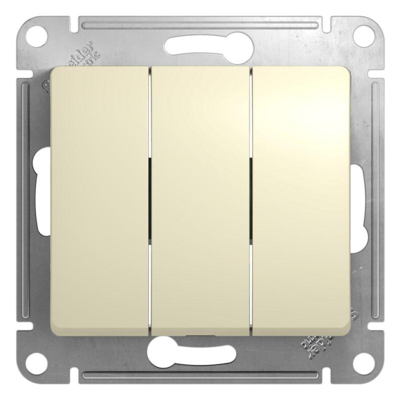 выключатель 3-кл. сп glossa 10а ip20 (сх. 1+1+1) 10ax механизм беж. se gsl000231 от BTSprom.by