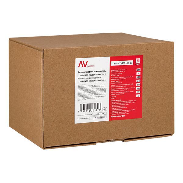  Выключатель автоматический 250А 100кА AV POWER-2/3 ETU6.0 AVERES EKF mccb-23-250H-6.0-av фото в каталоге от BTSprom.by