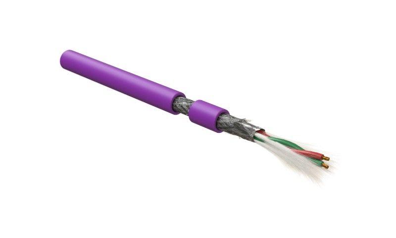кабель для шины profibus-dp 1х2х22 awg многопров. жилы (patch) sf/utp pu pfdp-sf-1х2х22/19-pu-vl фиолет (уп.500м) hyperline 444091 от BTSprom.by
