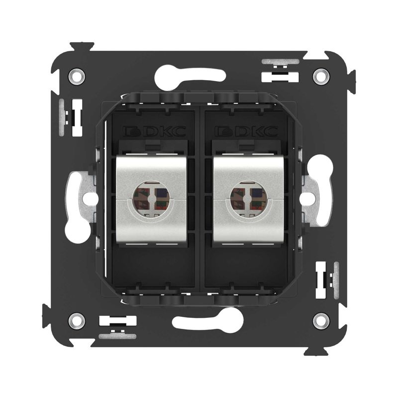 Розетка компьютерная 2-м СП Avanti "Черный матовый" RJ45 кат.5E без шторок экранир. механизм DKC 4412764 фото в каталоге от BTSprom.by