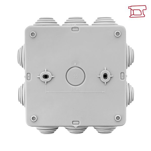  Коробка распределительная КМР-030-014 100х100х50 IP55 с крышкой для прямого монтажа 10 мембранных вводов сер. розн. стикер EKF plc-kmr-030-014-r фото в каталоге от BTSprom.by