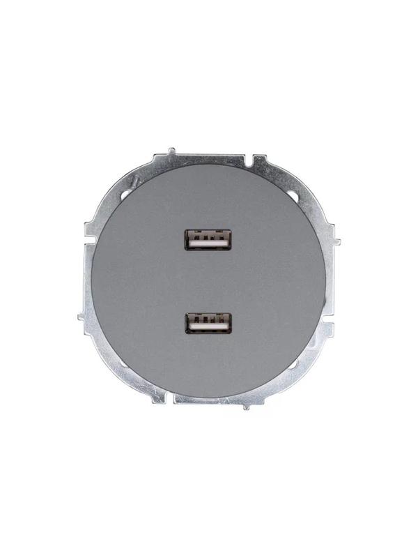 розетка 2-м сп osen usb разъем механизм сер. матов. lezard 743-7488-192 от BTSprom.by