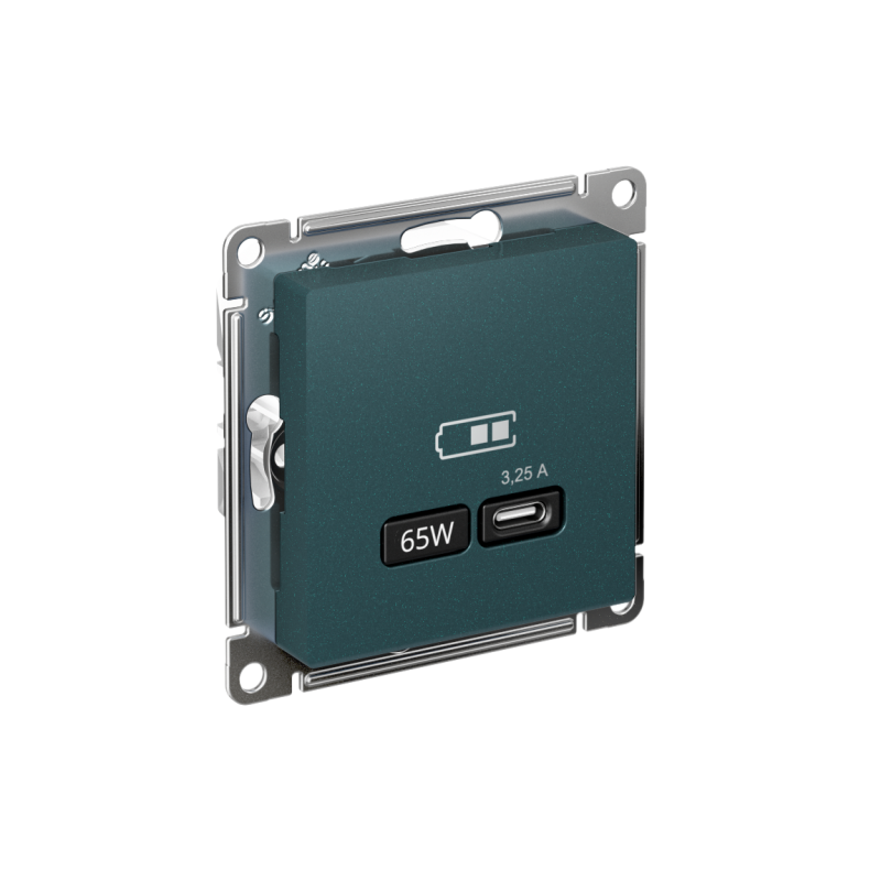 розетка usb atlasdesign тип c 65вт qc pd высокоскор. зу механизм изумруд se atn000827 от BTSprom.by