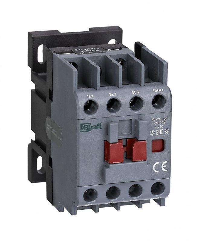 контактор км-102 3п 9а кат. 230в ac 1но ac-3 ac-4 dekraft 22001dek от BTSprom.by