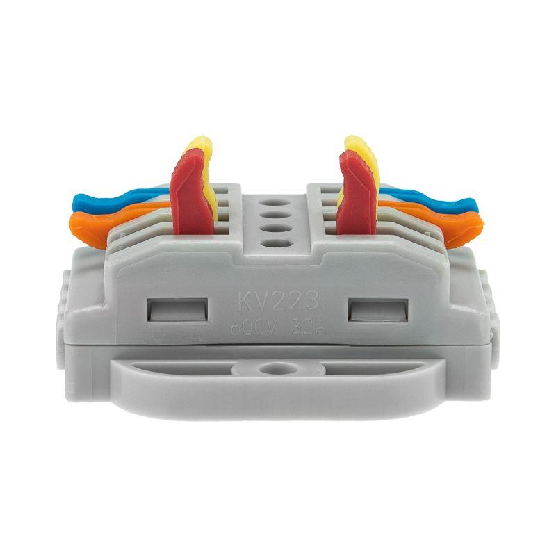  Клемма строительно-монтажная СМК проходная 222-424P 4п 0.08-4кв.мм с монтажной площадкой сер. (уп.25шт) Rexant 07-6264 фото в каталоге от BTSprom.by