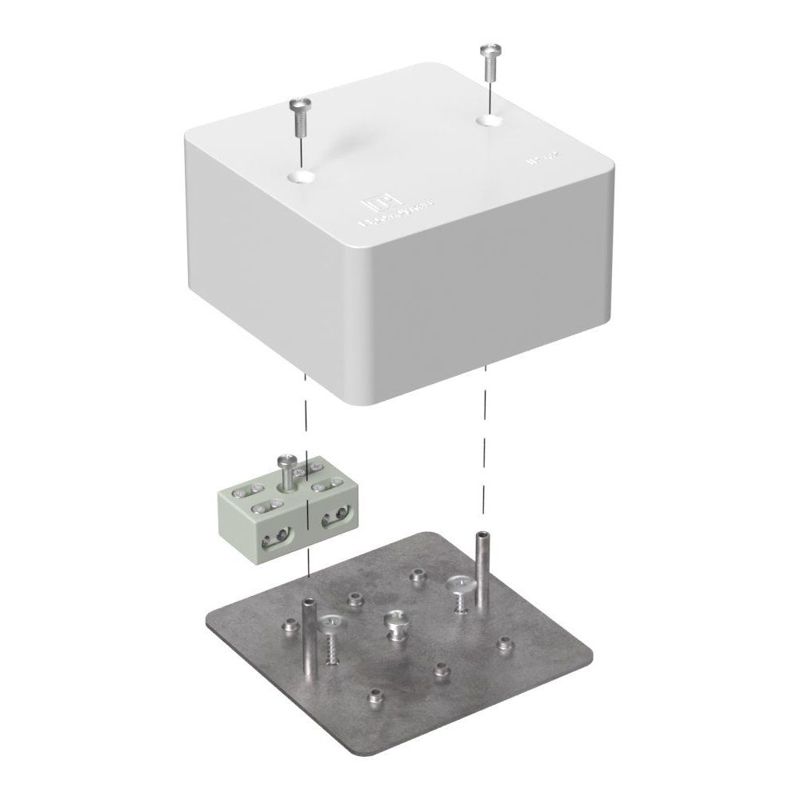 коробка огнестойкая разветвительная для кабель-канала 40-0460-fr6.0-4-2-р е15-е60 ral9003 85х85х45 промрукав 40-0460-fr6.0-4-2-р от BTSprom.by