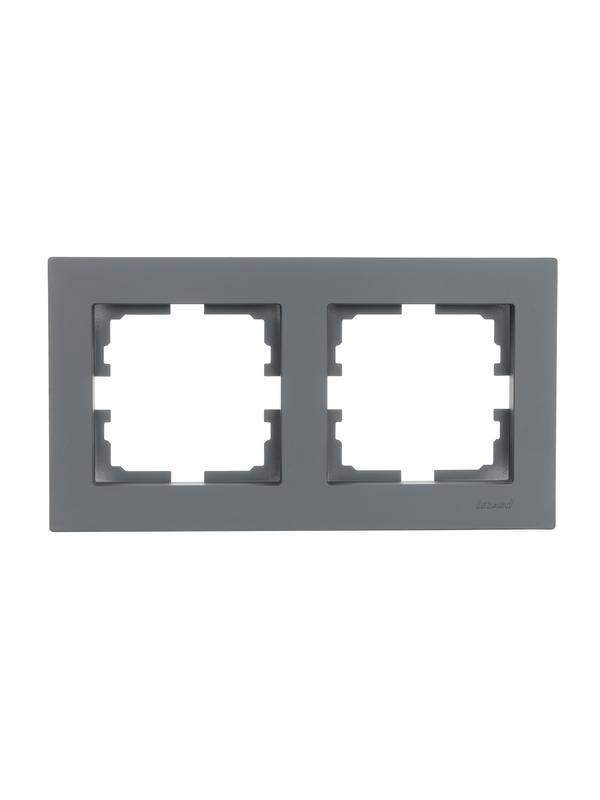  Рамка 2-местн. горизонт. VESNA графит LEZARD 742-3400-147 фото в каталоге от BTSprom.by