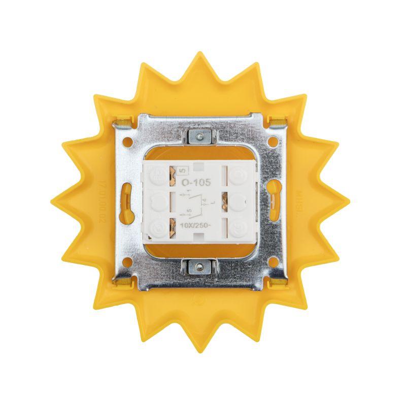  Выключатель 2-кл. СП HAPPY Солнце желт. Kranz KR-78-0618 фото в каталоге от BTSprom.by