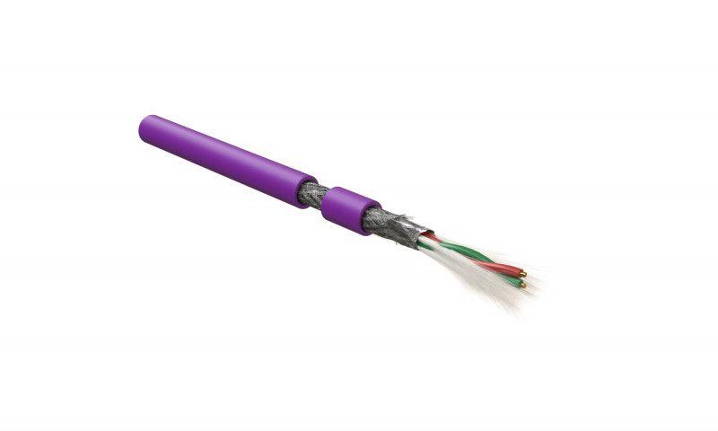 кабель для шины profibus-dp 1х2х22 awg однопров. жилы (solid) sf/utp lszh pfdp-sf-1х2х22/1-lszh-vl фиолет (уп.500м) hyperline 444085 от BTSprom.by
