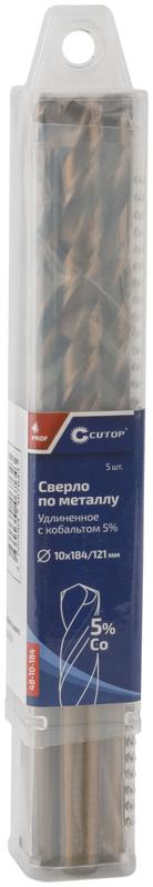  Сверло по металлу удлиненное Profi с кобальтом 5% 10х184мм (уп.5шт) Cutop 48-10-184 фото в каталоге от BTSprom.by