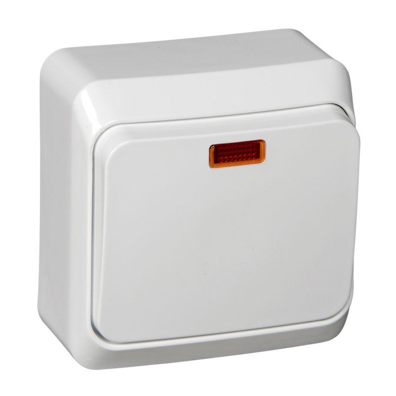 выключатель 1-кл. оп этюд 10а ip20 с подсветкой бел. se ba10-005b от BTSprom.by