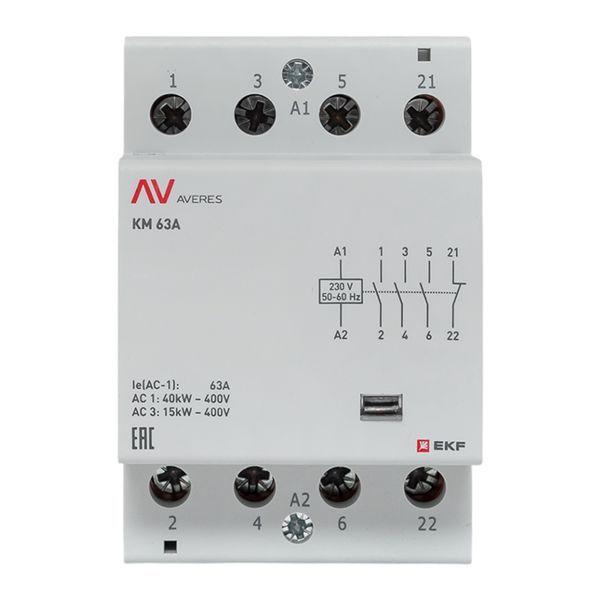  Контактор модульный КМ 63А 3NO+1NC 230В AC (3 мод.) AVERES EKF km-av-3-63-31-230V фото в каталоге от BTSprom.by