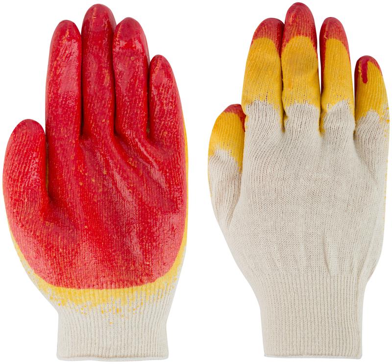  Перчатки вязаные с двойной латексной заливкой наладонника х/б 12469 фото в каталоге от BTSprom.by