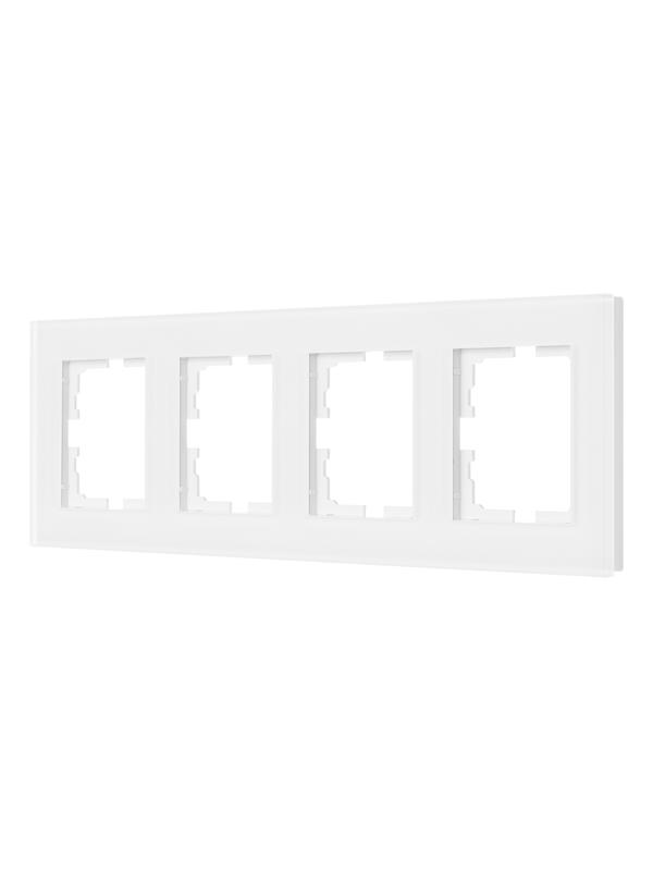рамка 4-местн. гориз. vesna стекло белый матов. lezard 742-5380-149 от BTSprom.by