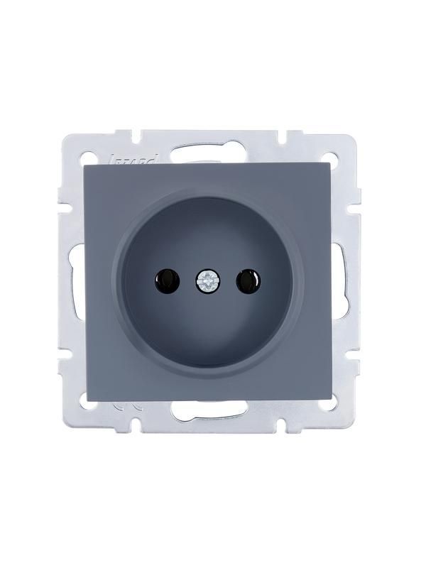 розетка 1-м сп vesna без заземл. пбт механизм графит lezard 742-3488-121b от BTSprom.by