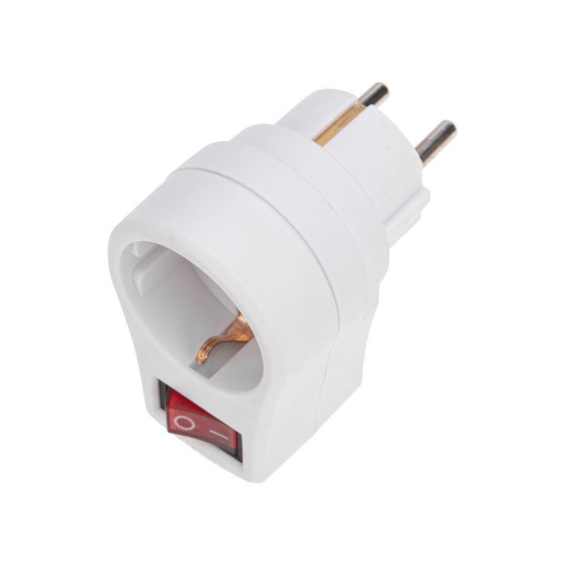  Адаптер сетевой 16А с выключателем с заземл. защ. шторки бел. Rexant 11-1084 фото в каталоге от BTSprom.by