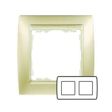 рамка 2-м simon82 матов. шампань/метал. simon 82924-34 от BTSprom.by