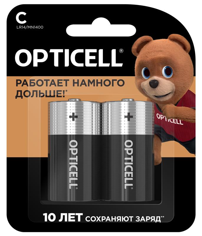 элемент питания алкалиновый c/lr14 1.5в (блист. 2шт) basic opticell 5051004 от BTSprom.by