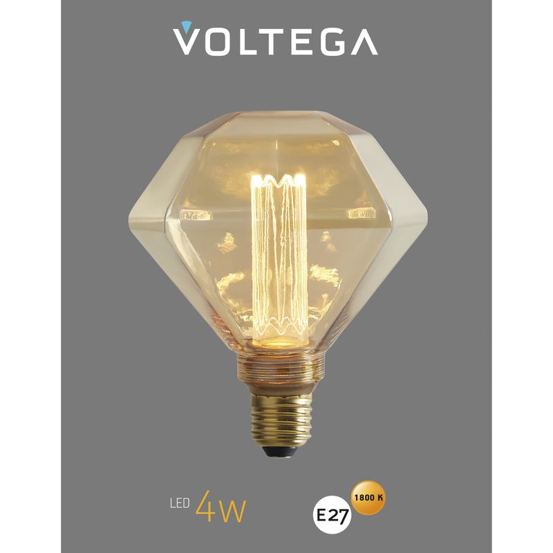 Лампа светодиодная филаментная Loft 271 D125LE 4Вт 1800К E27 Voltega 8562 фото в каталоге от BTSprom.by