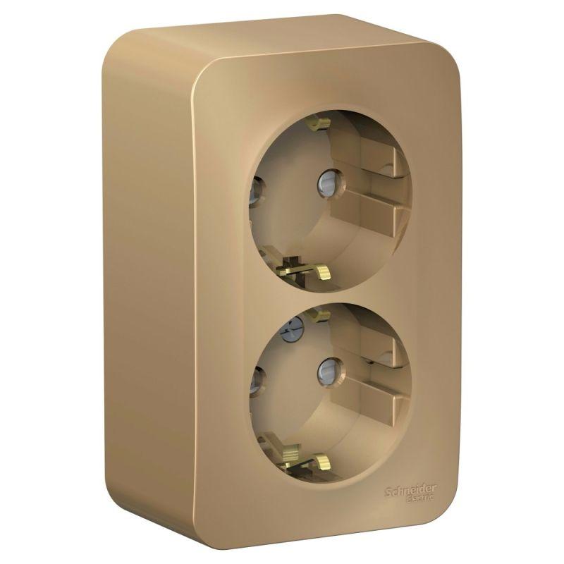 розетка 2-м оп blanca 16а ip20 250в с заземл. защ. шторки титан se blnra011204 от BTSprom.by